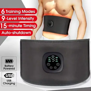

1pc Body Shaping Slimming Belt Ems Abdominal Muscle Trainer Stimulator Usb Charge Abs Fitness Equipment Training Gear