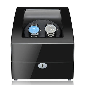 

JQUEEN Automatic Double Watch Winder with 3 storages Black Baking Finish