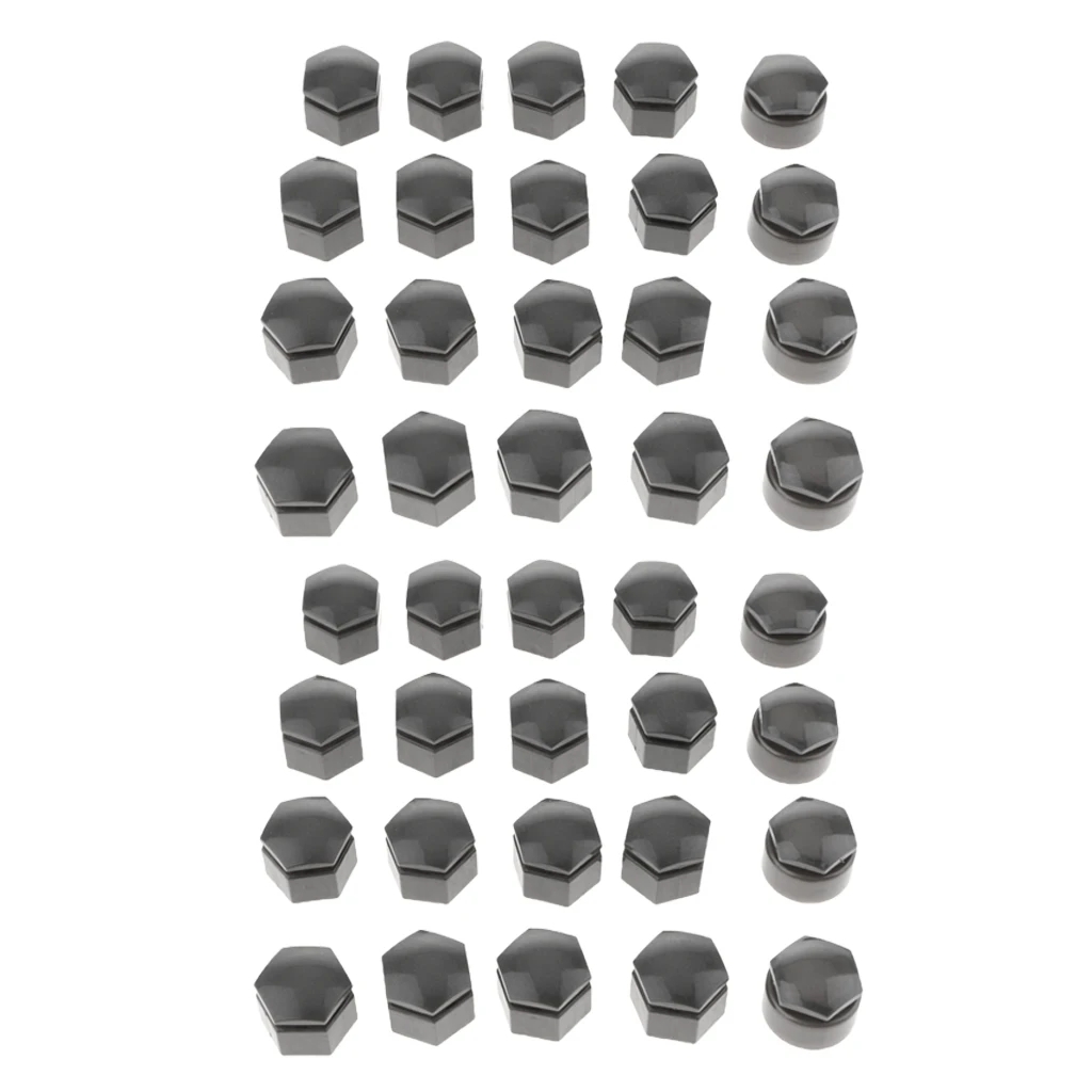 40x Gray Tire Wheel Screw Bolts Nut Caps Tyre Wheel Dust Covers For Audi Q7
