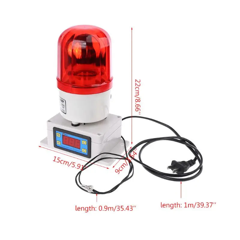 

Temperature Controller Alarm Warning Light Digital Thermostat for Incubator Farm