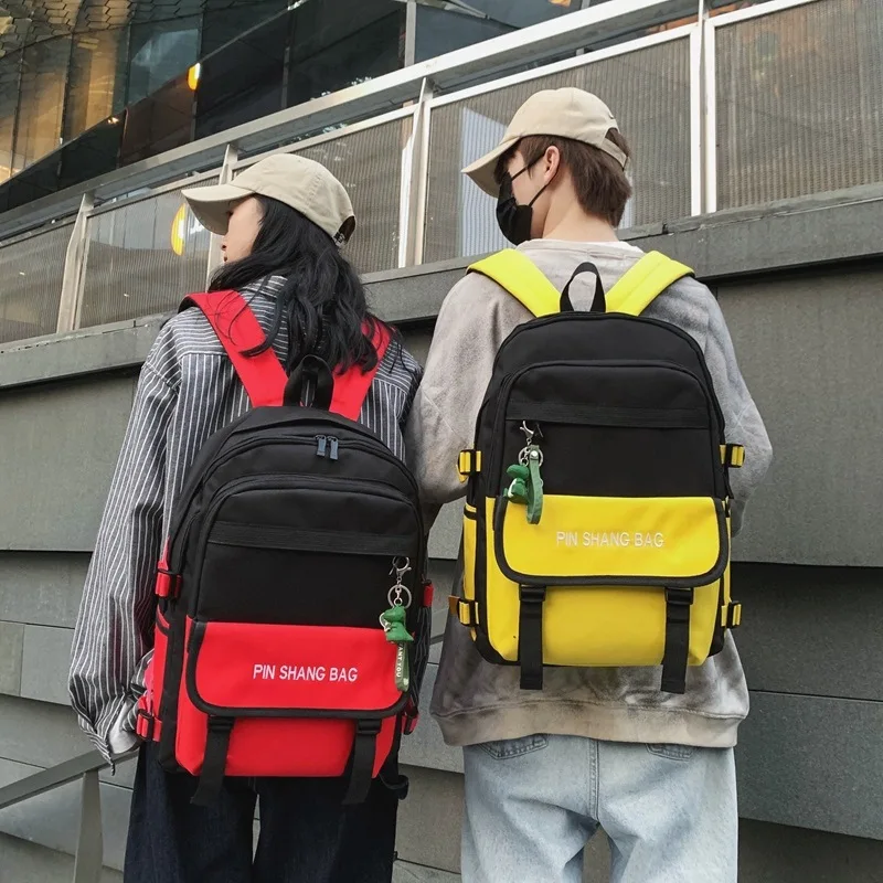 

2019 New Style Fashion Backpack Men And Women Trend Multi-functional Backpack Harajuku High School Students Large-Volume Contras