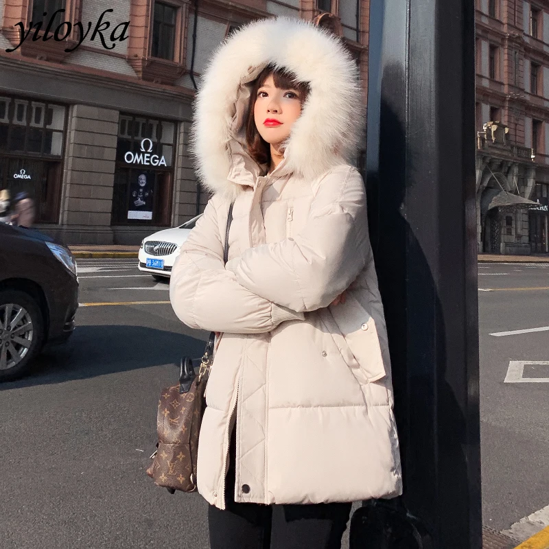 Новинка женские парки женская зимняя куртка 2019 пальто модная теплая свободная