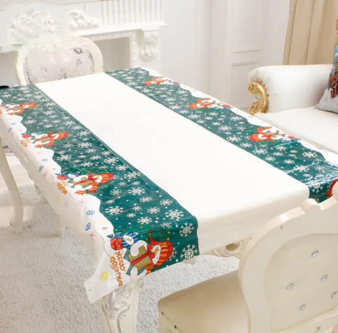 

Disposable Tablecloth Christmas Decorations for Home PVC TableCloth Home Festival Party Decoration 110*180cm Free Shipping