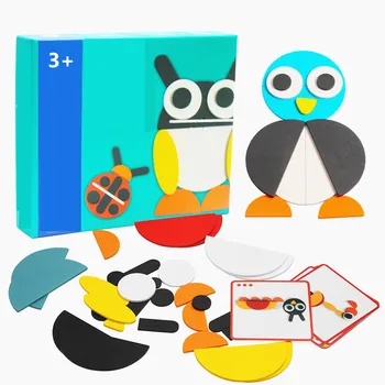 

50pcs Animal Wooden Jigsaw Puzzle Board Set Colorful Baby Educational Wooden Toy for Children Learning Developing Toys
