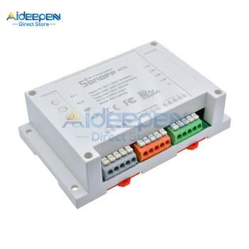 

220V 10A 4 Channels Wireless Remote Control Wifi Switch Sonoff Wifi Smart Switch For Home Automation DIY Switch For Google Alexa