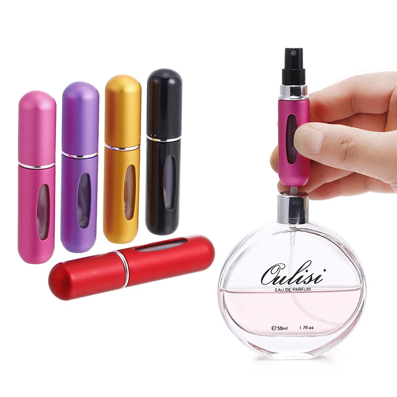 

5ml Portable Mini Refillable Perfume Bottle With Spray Scent Pump Empty Cosmetic Containers Spray Atomizer Bottle For Travel New