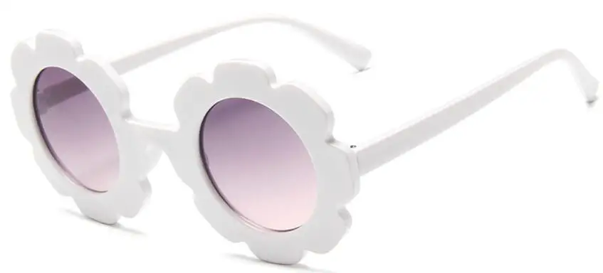 Детские солнцезащитные очки UV400, модные круглые детские солнцезащитные очки, летние милые вечерние очки для маленьких девочек и мальчиков, яркие цвета, Gafas - Цвет линз: C8 white gray