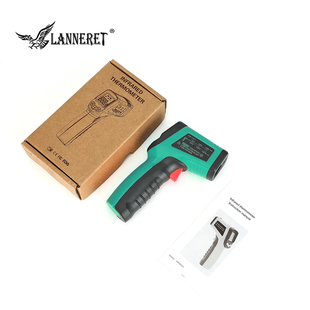 LANNERET Инфракрасный термометр ЖК-дисплей цифровой лазерный Бесконтактный ручной термометрический индикатор пистолет