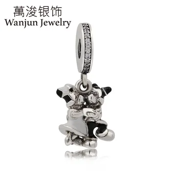 

Wanjun Jewelry 925 Silver Charms Bracelets Bracelet Charm Cast-in Bricks Micki Mouse Necklace DIY Hanging Bracket