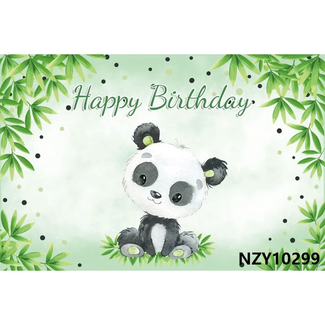 Zhy Cute Panda Background 5x7ft Bamboo Forest Animal Theme Party Photography Backdrop for Baby Kids Portrait Photo Booth Props TVV133