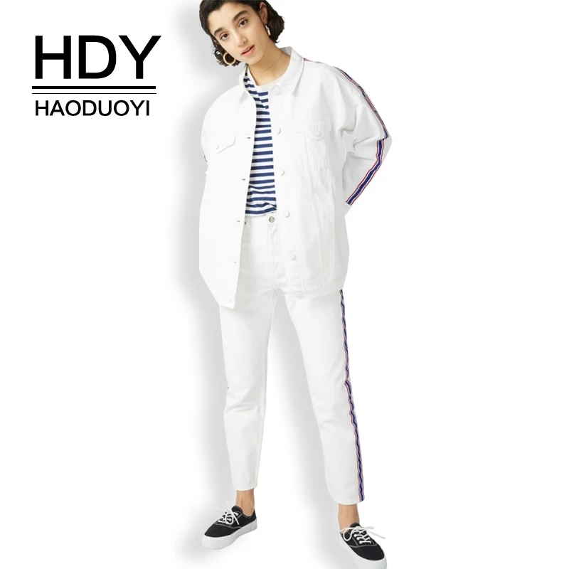 

HDY Haoduoyi New Fashion Casual Autumn Coat Women Simple Solid Button Side Long Sleeve Streetwear Female Bomber Jackets