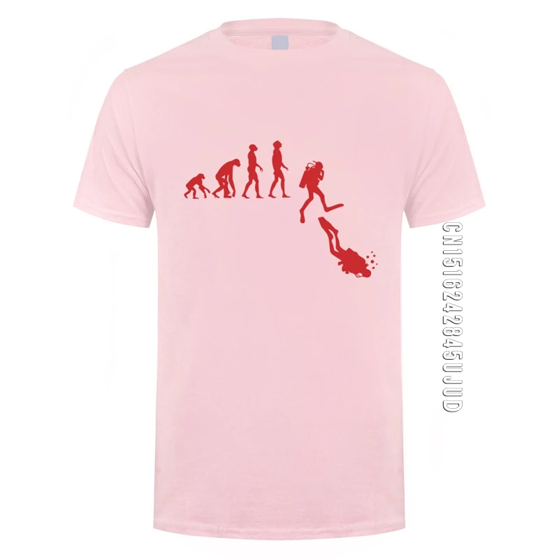 Tanio Ewolucja nurkowania T Shirt mężczyźni bawełna O Neck śmieszne sklep