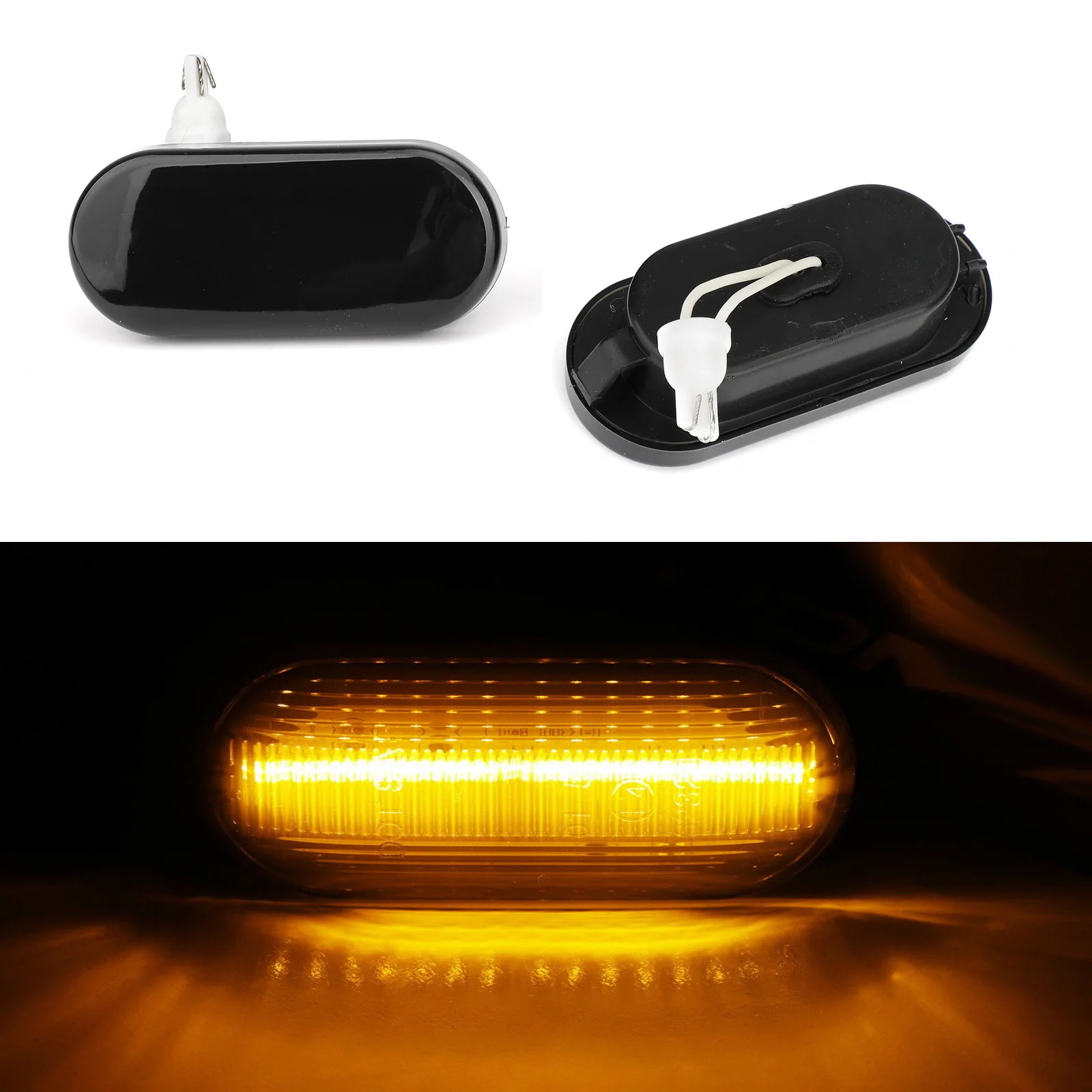 Areyourshop 1 пара L + R Копченый светодиодный боковой маркер оптические линзы крыло для VW MK4 для жука Боковой габаритный фонарь свет Автомобильные