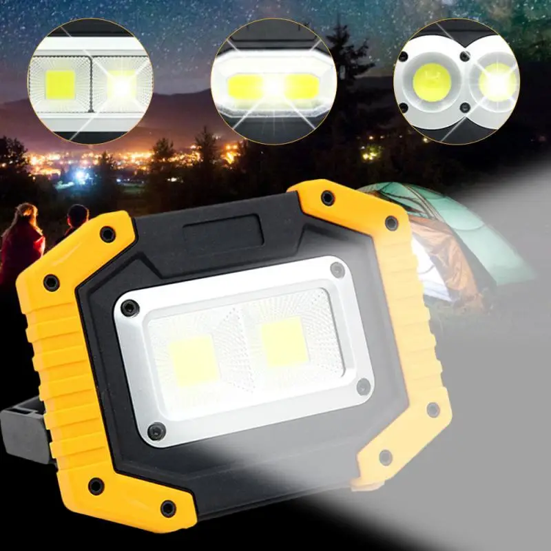 20W Rechargeable LED COB Light Camping Security Floodlight Emergency Lamp UK 