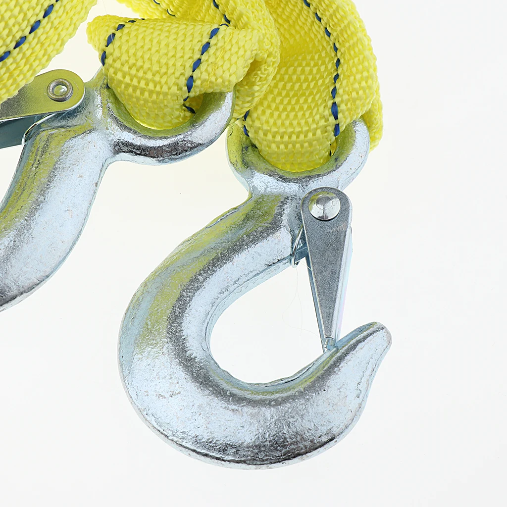 Car Trailer Rope Tow Rope Road  Tow Strap W/Hooks 5 Tons,5 Meters - Truck Accessory