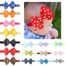 Рождественский подарок; Новинка в Европе и Америке; Детская повязка для волос в горошек с бантом; стиль; аксессуары для головы ребенка; повязка на голову