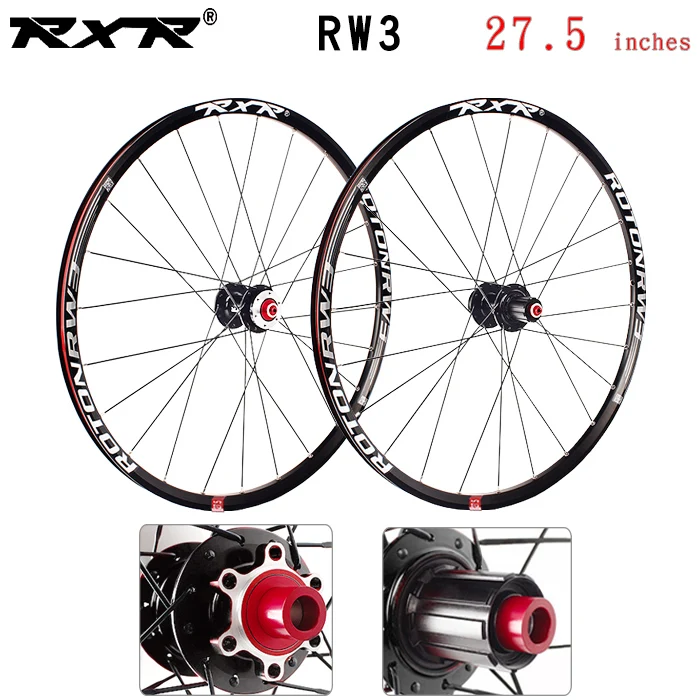 27.5 black 100x142mm RXR, 27,5 дюйма, 24 Отверстия, rw3, дисковый тормоз, колеса для горного велосипеда, QR, втулки для горного велосипеда, 7/11 скоростей, сплав, колесная пара, передняя, 2, задняя, 5 подшипников - Цвет: 27.5 black 100x142mm