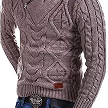 ZOGAA, модный мужской свитер, на молнии, осенний, однотонный, вязаный, уличная одежда, свитера, зимние, теплые, повседневные, облегающие, пуловеры, хип-хоп