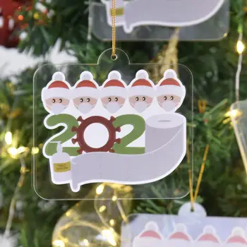 

2020 Quarantine Christmas Decoration Personalized Christmas Hanging Ornament Acrylic Christmas Tree Pendant Social Pandemic