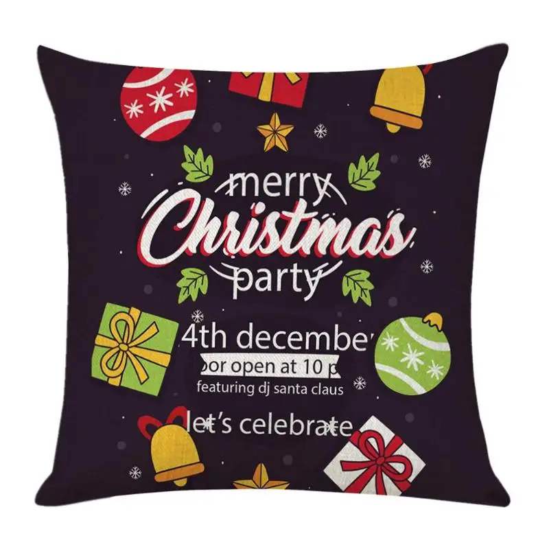 Наволочка для подушки с рисунком Санта Клауса и оленя, чехол для подушки, Рождественское украшение для дома, наволочка из полиэстера, navidad - Цвет: H