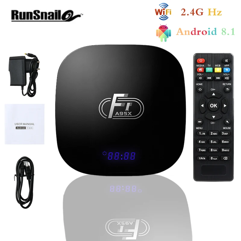 A95X F1 Smart tv Box Android 8,1 Amlogic S905W четырехъядерный телеприставка 4K 2G 16G 2,4 GHz WiFi A95X F1 поддержка H.265 4K PK X96 mini