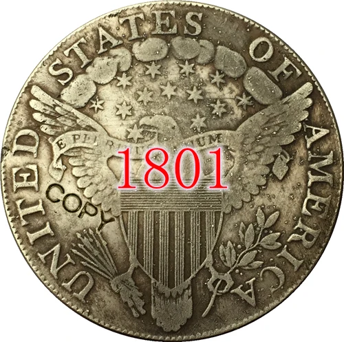 США 1801 драпированный бюст копия доллара монеты