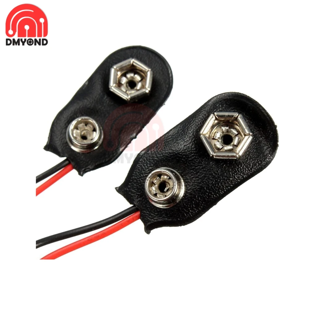 I Type 9v Battery Clip Connectors 9 Volt Battery Buckle Clip Faux Leather  Long Cable Housing Connection With Wires For Arduino - Connectors -  AliExpress