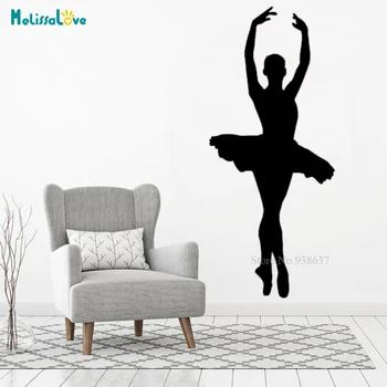 

Ballet Dancer Silhouette Removable Vinyl Wall Art Decor Girls Room Wall Sticker Dancing Dancers Ballerina Dancer Studio BB320