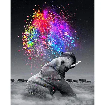 

cloud elephant Cigarettes Animal DIY Digital Painting By Number Modern Wall Art Canvas Painting Unique Gift Room Decor 40x50cm