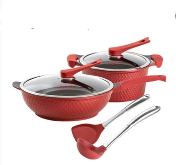 

Medical stone non-stick cookware pans gas electromagnetic furnace dual purpose wok soup cooking pots and pans kitchen pot