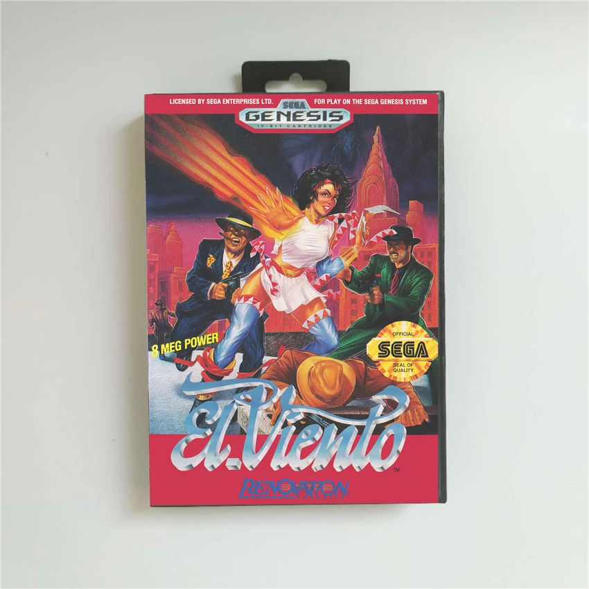 

EL Viento - USA Cover With Retail Box 16 Bit MD Game Card for Sega Megadrive Genesis Video Game Console