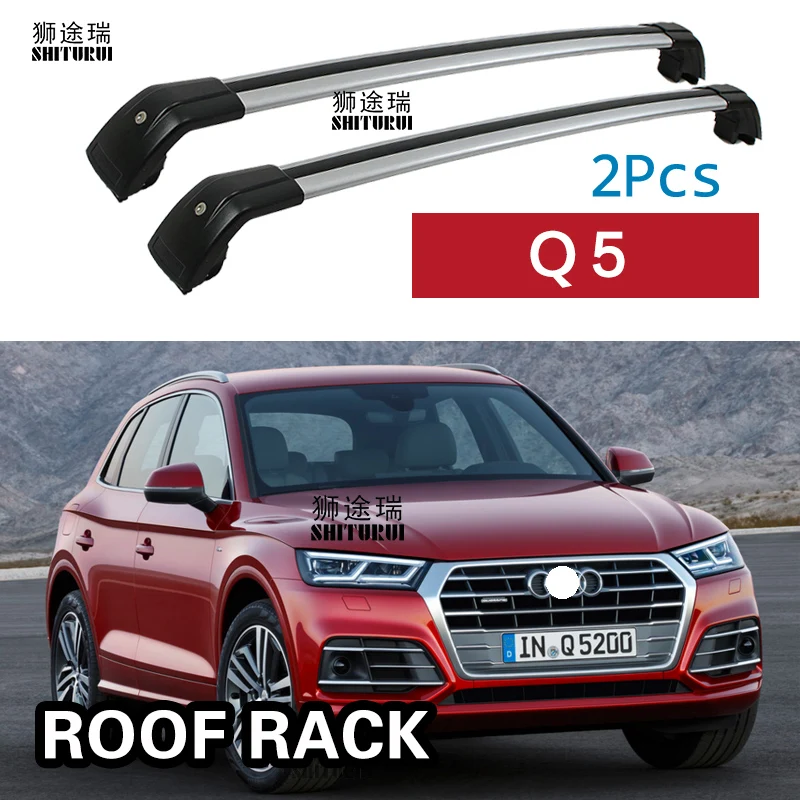 SHITURUI 2Pcs Roof Bars for Audi Q5 5door SUV 2008 - 2020 Aluminum Alloy Side Cross Rails Rack Luggage Carrier | Автомобили и