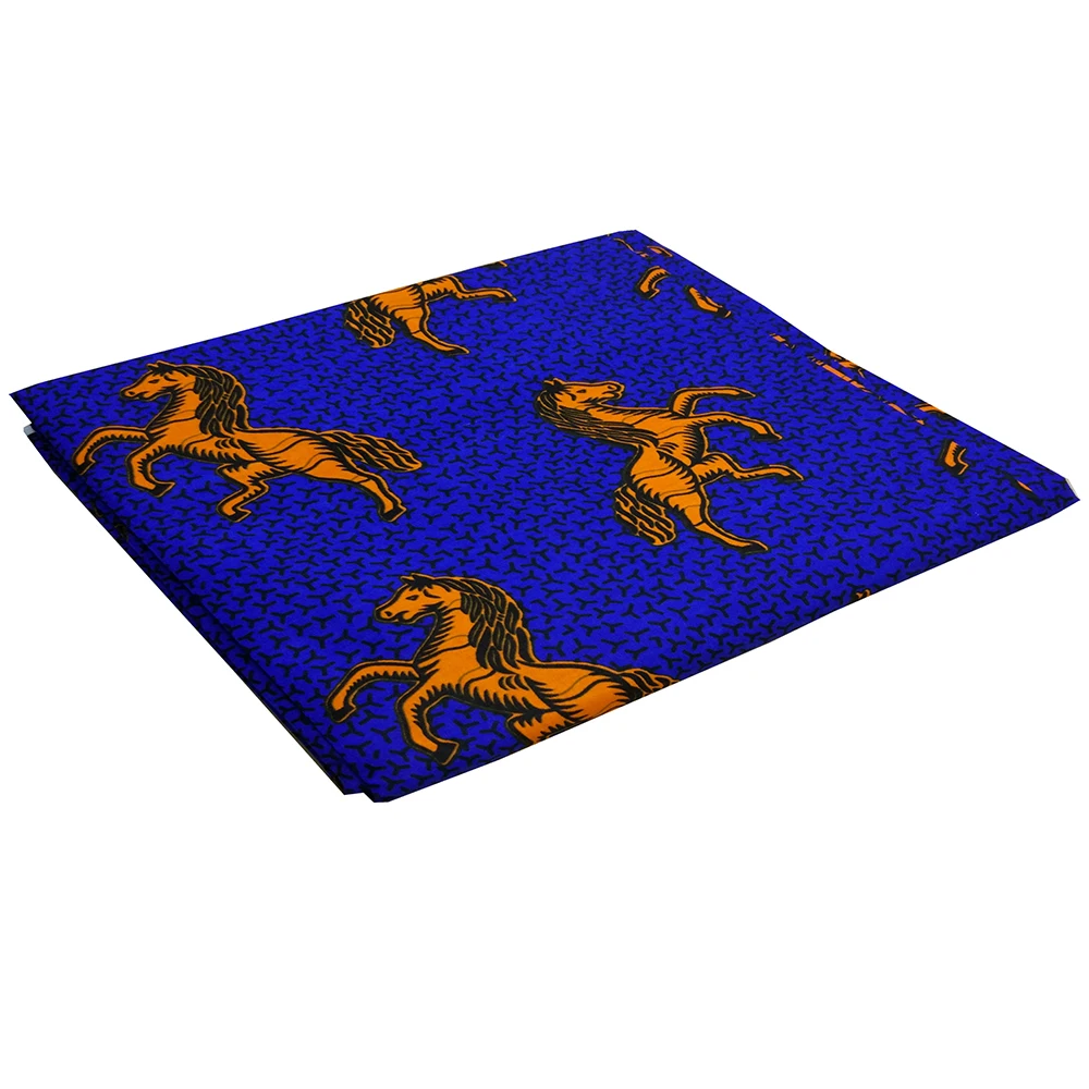 Модный дизайн Анкара ткань Африканский настоящий воск с принтом лошадей хлопок ткань