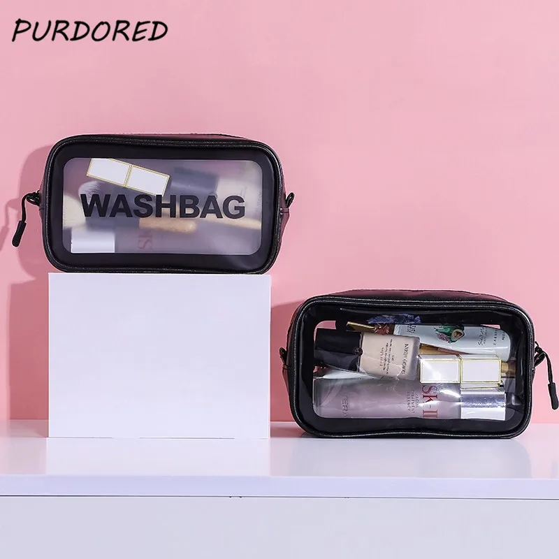 PURDORED 1 Pc Large Capacity Cosmetic Bag Waterproof Women Makeup Bag Travel Storage Case for Cosmetics Organizer Cosmetiquera
