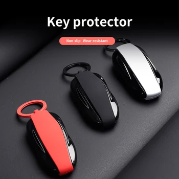 

Key case cover fit for Tesla Model 3 car key casing shell fob remote alarm key protective shell key control dust cover holder