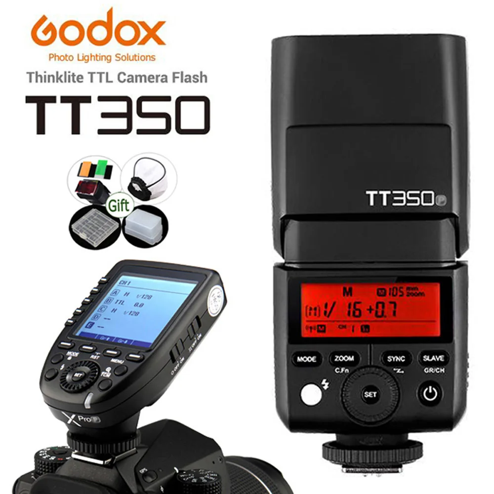 Мини-вспышка Godox TT350C TT350N TT350S TT350O TT350F TT350P ttl 2,4G HSS Flash TT350 для камеры Canon Nikon sony Fuji Pentax - Color: TT350 add XPRO
