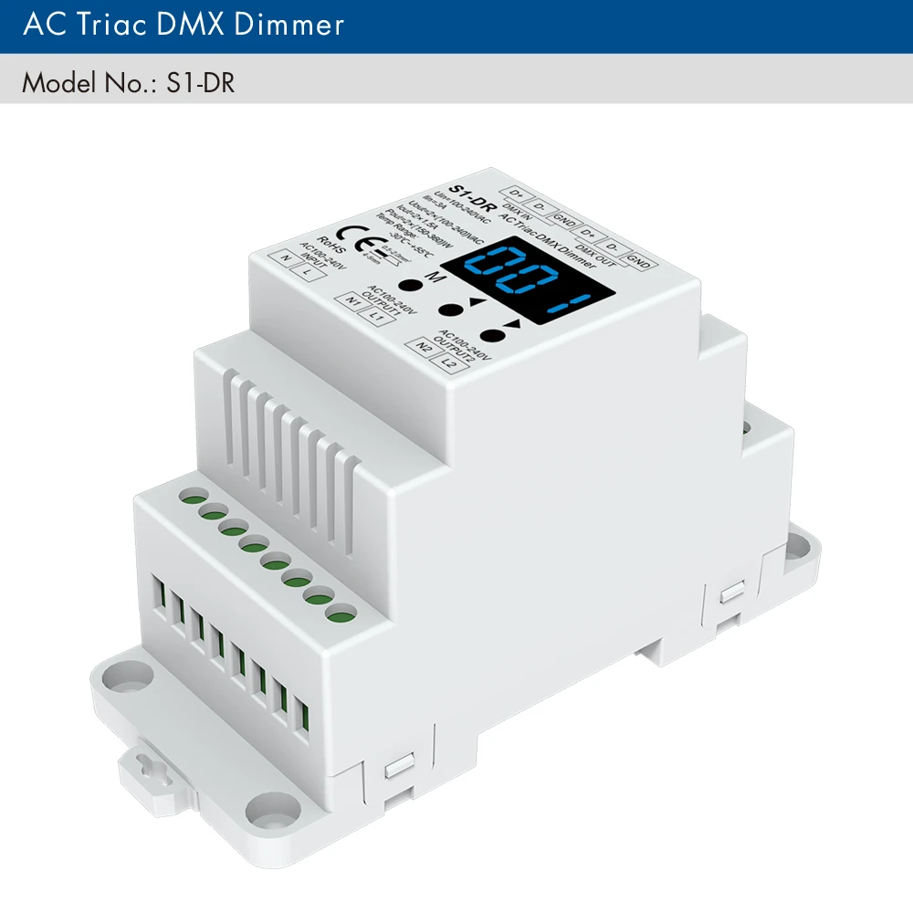 DMX512 LED Dimmer AC 220V 230V 110V 2 Channel Dimmable Triac DMX