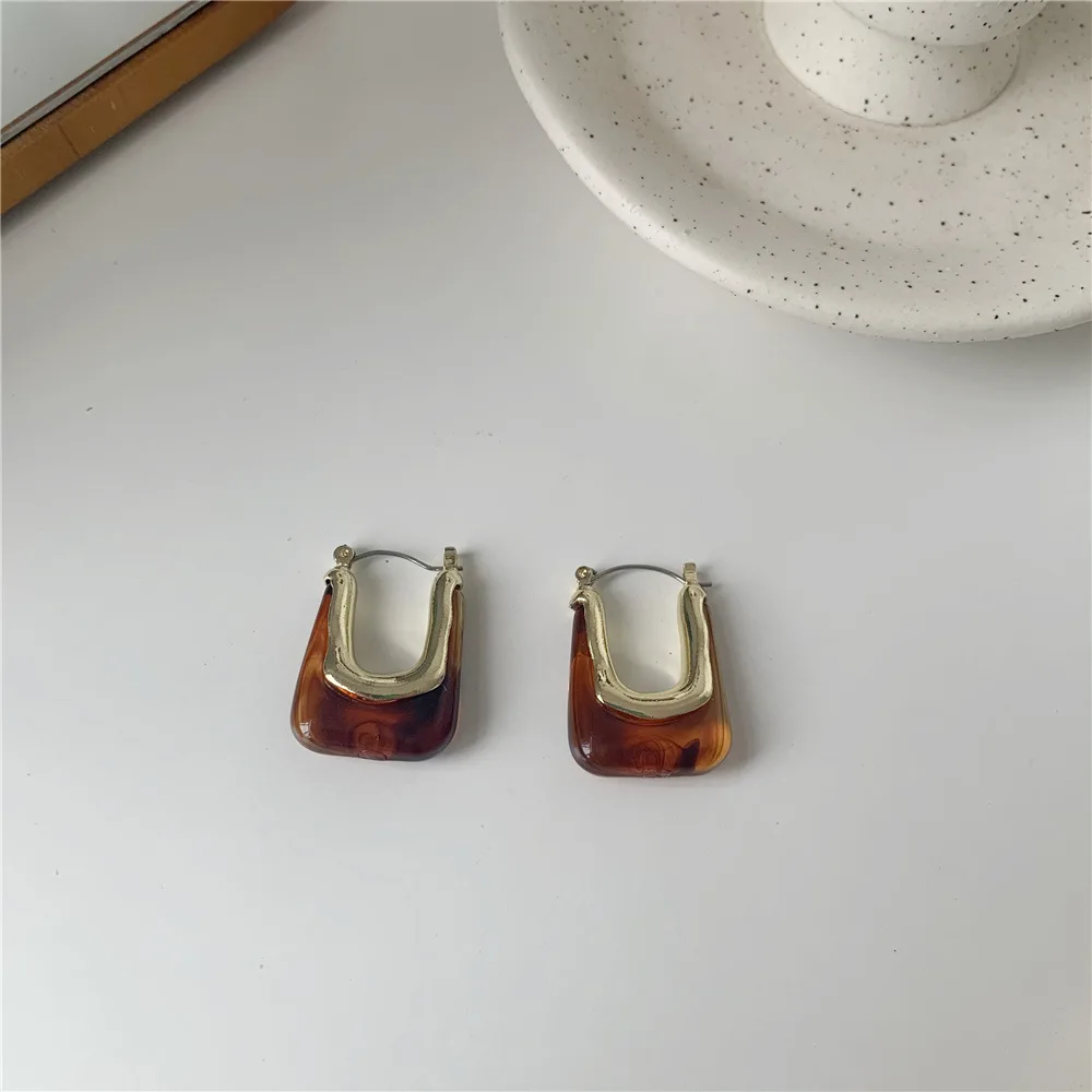 

French Retro Acrylic Square Earrings New Fashion Women's Earrings Casual Dinner Party Jewelry Anniversary Birthday Gift