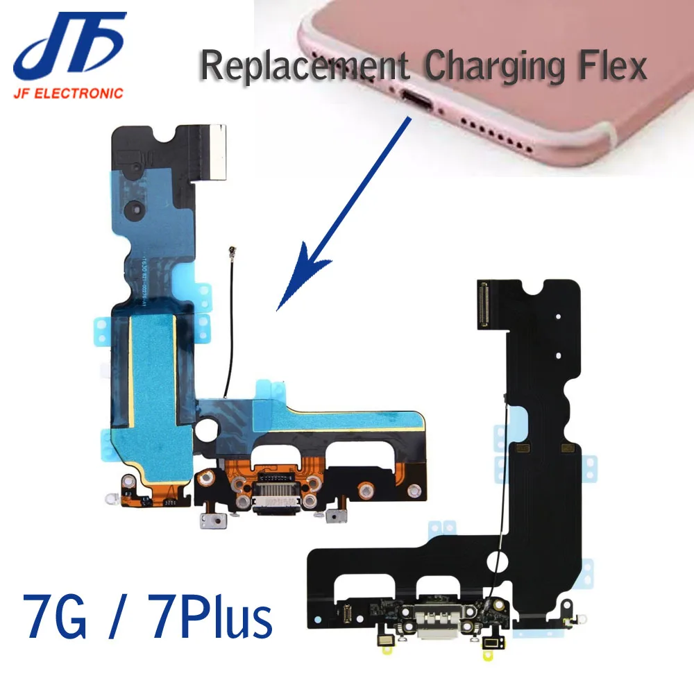 

50pcs/lot NEW USB Charging Charger Port Dock Connector Flex Cable For iPhone 7 7G plus Audio Microphone Flex Replacement Part