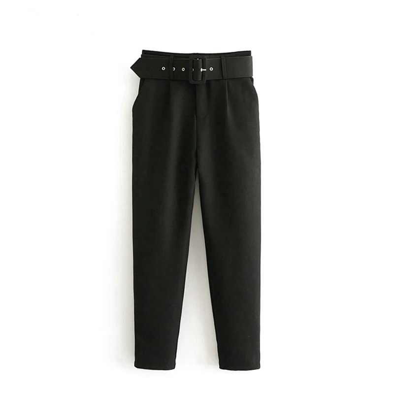 Женские брюки офисные женские брюки пояс с высокой талией однотонные карманные повседневные городские женские брюки