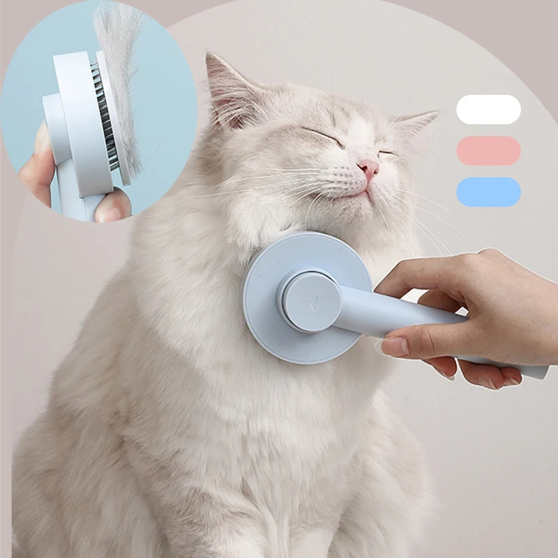 

Cat Comb Hair Removal,Cats Cleaning Supplies Grooming Tools Slicker Brush,Self-Cleaning Cat Hair Massage Brush Dog Shedding Comb