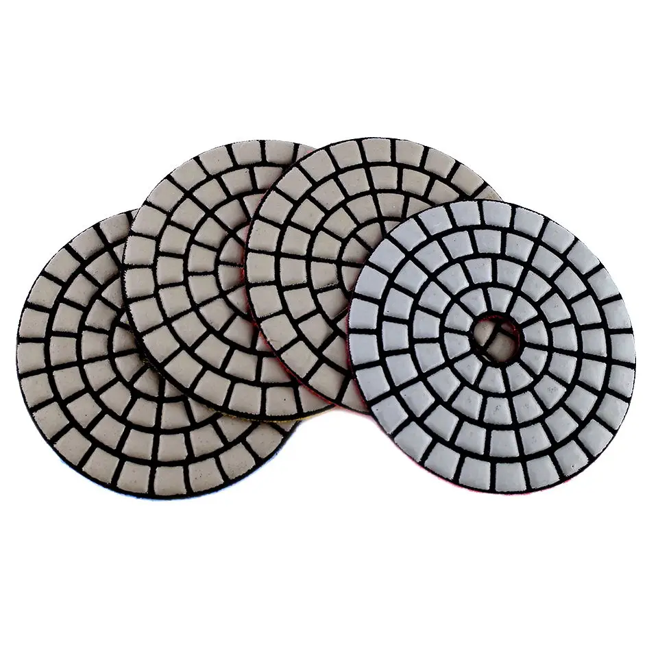 RIJILEI 7PCS 4inch Super Diamond dry polishing pad longer life Sharp For Granite Marble Concrete floor Aggressive grinding disc