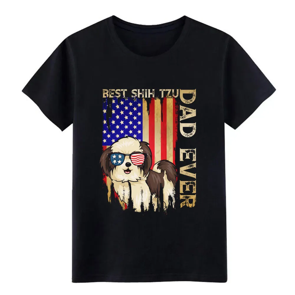 Мужская футболка с американским флагом и надписью best shih tzu dad ever dog lover хлопковая