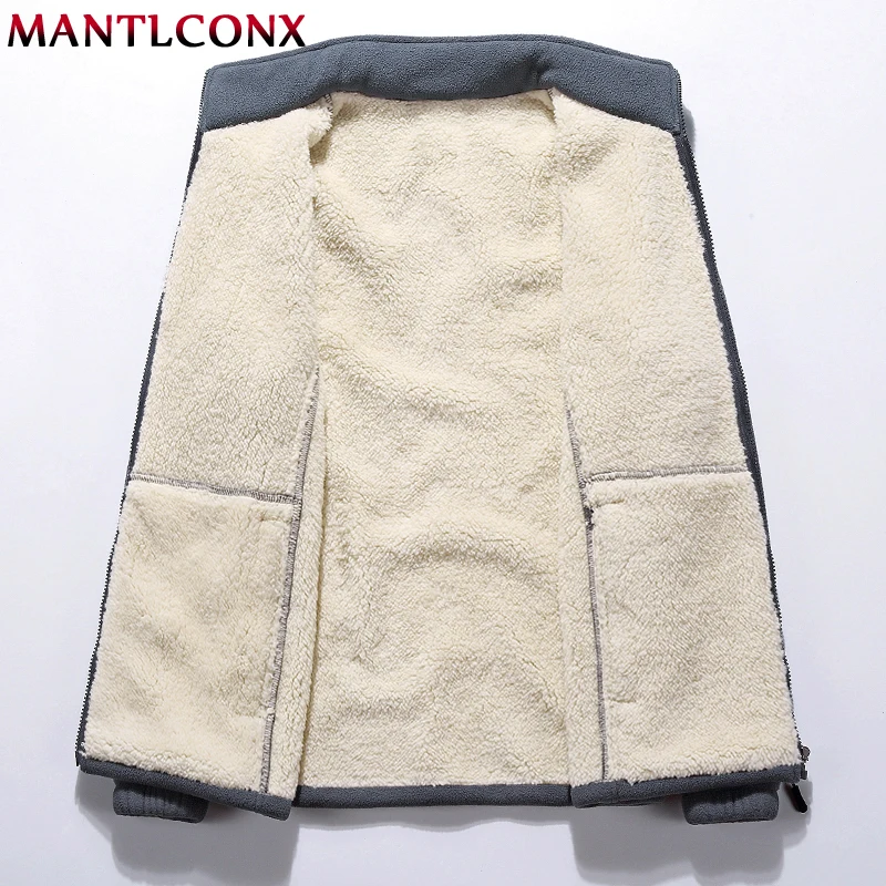 MANTLCONX, Зимняя Мужская Флисовая теплая куртка, верхняя одежда, ветровка, термальные спортивные мужские пальто, Мужская толстая верхняя одежда, куртка, M-7XL, 8XL, 9XL
