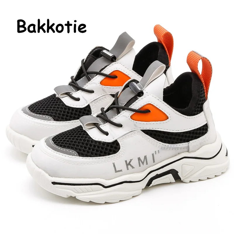 Bakkotie/ г.; Детская осенняя спортивная обувь; Новые Модные дышащие кроссовки из сетки для маленьких мальчиков; мягкие повседневные кроссовки для бега