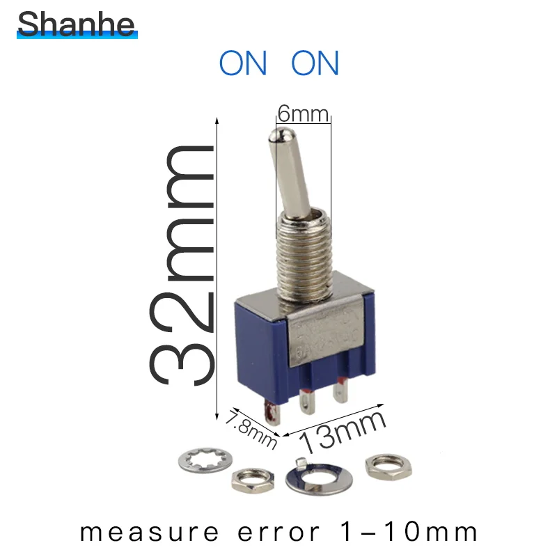 5 шт. мини MTS-102 3-контактный SPDT ON-ON 6A 125VAC миниатюрные тумблеры
