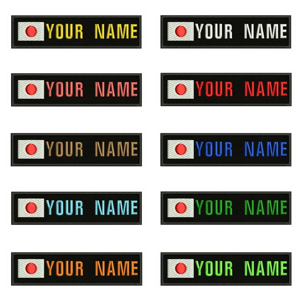 Japanese Flag Japan 10x2 5cm Embroidery Custom Name Text Patch Stripes Badge Iron On Or Velcro Backing Patches For Clothes Badges Aliexpress
