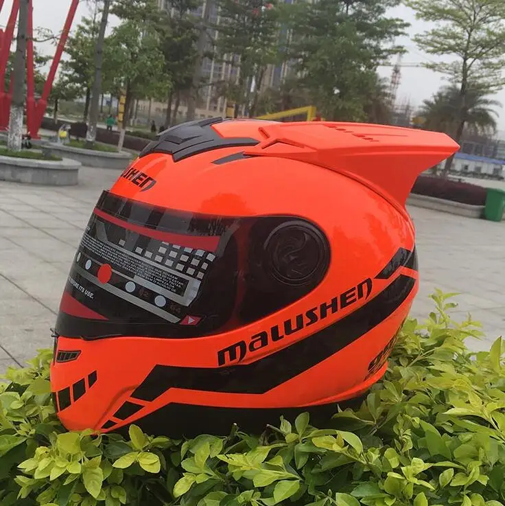 Malushun Motorcycle Helmet Women Flip Up Motocross Helmet Moto Helmet Capacetes De Motociclista Novelty Casque Moto Abs Material