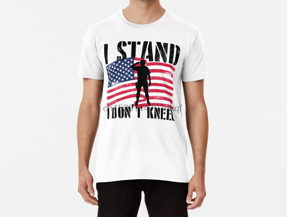 Мужская футболка Funy I Stand Dont Kneel tshirs женская (2) | одежда
