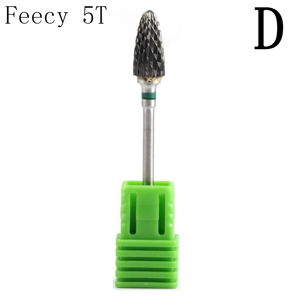 Feecy 5T D Фрезы маникюрные синие вольфрамовые круглые фрезы для ногтей твердосплавные керамические сверла электрическая машина аксессуары для ногтей - Цвет: Feecy 5T D